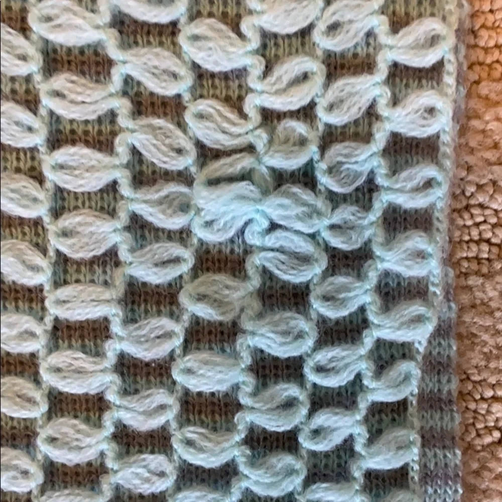 Infinity scarf mint green and gray. OS